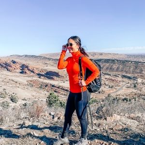 Orange workout long sleeve top